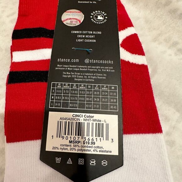 STANCE MEN’S CINCINNATI REDS BASEBALL ⚾️ GENUINE MERCHANDISE SIZE LARGE CREW - Picture 6 of 8